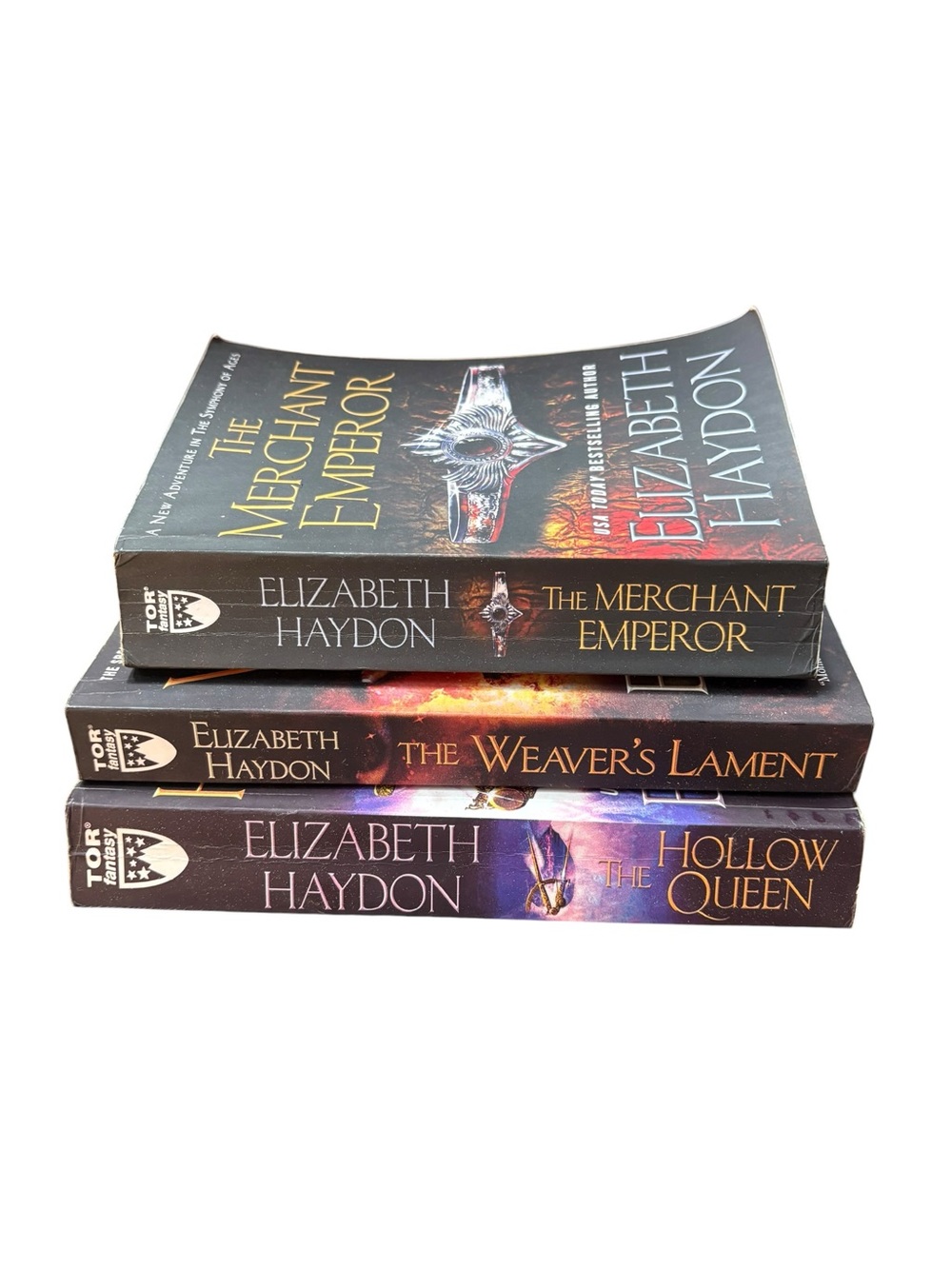 Lot of 3 Elizabeth Haydon Books Merchant Emperor Weaver's Lament Hollow Queen